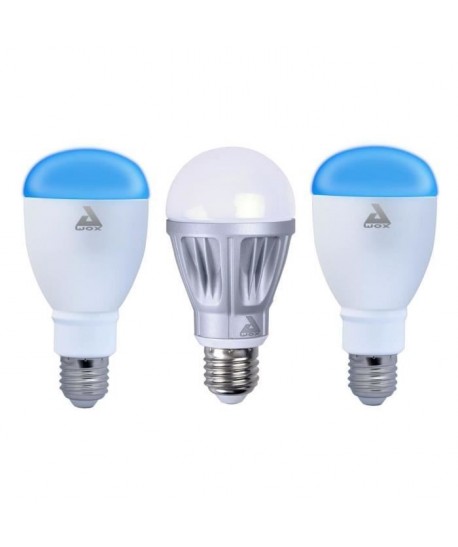 AWOX Lot de 3 ampoules LED avec une ampoule blanche dimmable E27 et 2 ampoules couleur E27 SmartLIGHT  Connecté