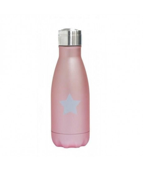 YOKO DESIGN Bouteille isotherme Star double paroi 260 ml rose étoile argenté