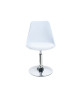 POPPY Chaise de salle a manger pivotante  Simili blanc  Contemporain  L 48,5 x P 53 cm