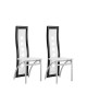 EIFFEL Lot de 2 chaises de salle a manger  Simili noir et blanc  Style contemporain  L 50 x P 53 cm