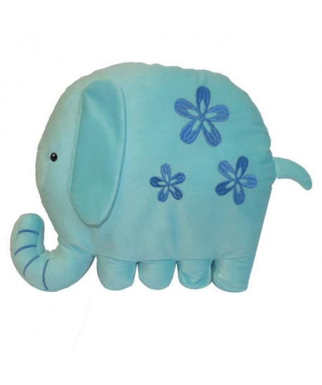 Coussin enfant forme ELEPHANT 38x27 cm bleu