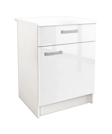 START Caisson bas de cuisine L 60 cm  Blanc haute brillance