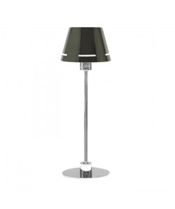 Lampe de table chromé  abatjour en métal noir  H 50 cm