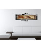 ABSTRAIT Tableau multi panneaux 160x60 cm gris