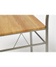 MIRABEL Ensemble table et chaises de 4 a 6 personnes contemporain en métal gris et MDF décor chene  L 110 x l 70 cm