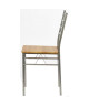MIRABEL Ensemble table et chaises de 4 a 6 personnes contemporain en métal gris et MDF décor chene  L 110 x l 70 cm