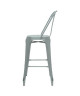 KRAFT Claire Lot de 2 chaises de bar en métal gris satiné  Industriel  L 47 x P 55 cm  Assise H 75.5cm