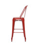 KRAFT Claire Lot de 2 chaises de bar en métal rouge mat  Industriel  L 47 x P 55 cm  Assise H 75.5cm