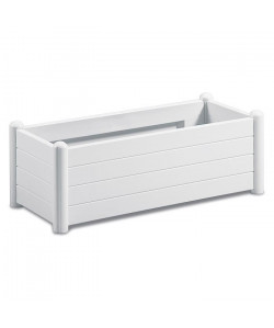 STEFANPLAST Bac a fleurs rectangulaire  Finition en bois  100x43xH35cm  80L  Blanc