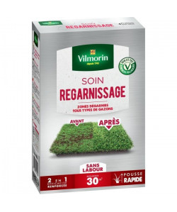 VILMORIN Semences pour soins et regarnissage universel de gazon  2 en 1  500 g