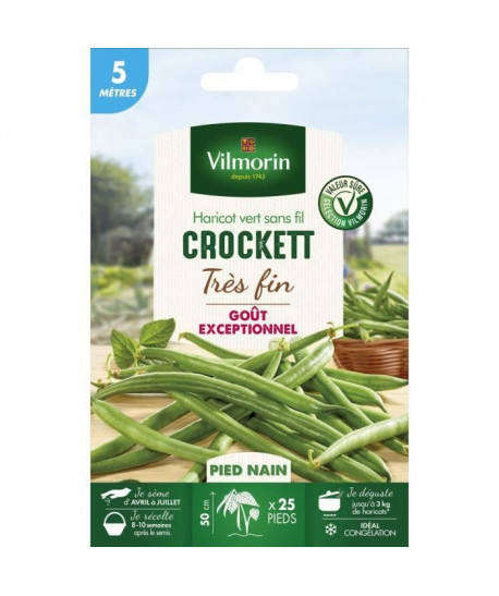 VILMORIN Graines de haricot crockett  5 M