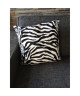 O\'CBO Coussin déhoussable fourrure ZEBRE 57x57 cm  Noir et creme