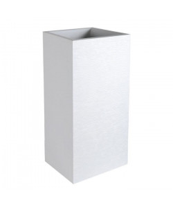 EDA Pot de fleurs haut carré Graphit  39,5 x 39,5 x H 80 cm  31 L  Blanc cérusé