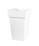 EDA Pot de fleur haut carré Toscane  39 x 39 x H 65 cm  62 L  Blanc