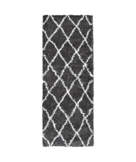 ASMA Tapis de couloir Shaggy Berbere 100% polypropylene  67x180 cm  Gris anthracite