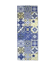 UTOPIA Tapis de couloir carreaux de ciment  80x150 cm bleu, jaune et blanc