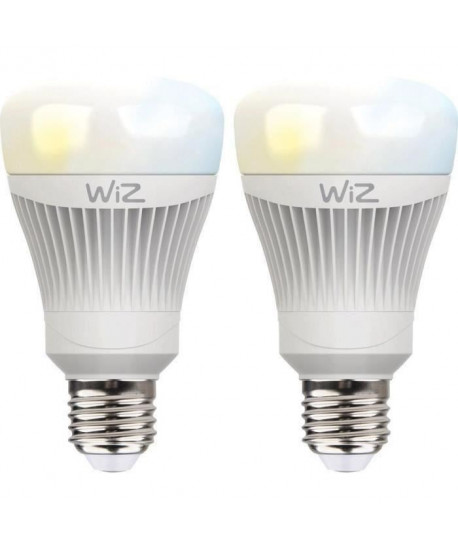 WIZ SMART Lot de 2 Ampoules LED connectées E27 11,5W équivalent a 60 W blanc chaud a blanc froid