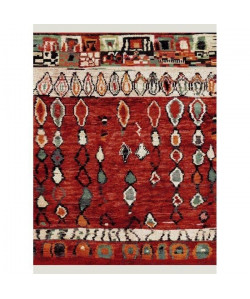 MAROKKO Tapis de salon 120x170 cm  Rouge et Beige