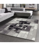 BELIS Tapis de salon contemporain 160x230 cm  Gris, Blanc et Noir