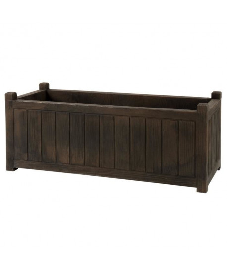 EDA PLASTIQUES Jardiniere rectangle Charme  100 x 40 x 40 cm  Bois foncé