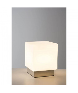 ICE CUBE Lampe a poser LED fonction tactile 15x12x12 cm G9 3,5W chrome