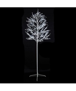 Sapin de Noël artificiel lumineux Blanc en plastique et métal H180 cm