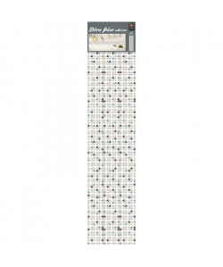 PLAGE Sticker déco Amandola  Lot de 3 planches 5x60 cm  Blanc, bleu et gris