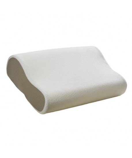 BULTEX Oreiller Ergonomic a mémoire de forme 3D déhoussable 52x33 cm blanc et gris taupe