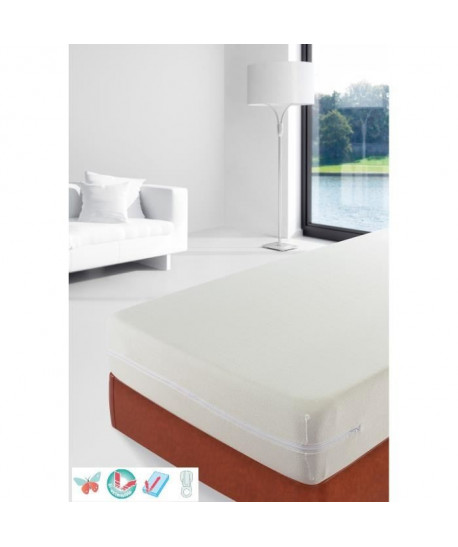 STIPI Rénovematelas Bouclette en Microfibre biextensible 160x200 cm blanc