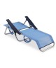 EREDU Chaise de PlageLit 991/Tx  Aluminium et PVC Tissé  Bleu et Gris