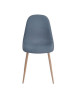 CHARLTON Lot de 4 chaises de salle a manger  Métal imprimé bois revetu de tissu bleu  Scandinave  L 43 x P 55 cm