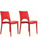 GREEN BOHEME lot de 2 chaises de jardin Paris  En polypropylene  Rouge