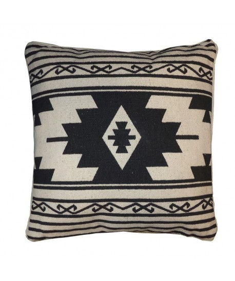 Coussin KILIM Coton 40x40 cm LIMA noir