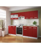 ULTRA Meuble haut vitre de cuisine L 80 cm  Rouge mat