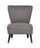 ANGELINA Fauteuil pieds en bois bouleau massif  Revetement tissu gris  Scandinave  L58 x P48 cm