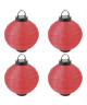 Lot de 4 Lampions solaires rouges