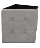 Pouf coffre de rangement pliable 37,5x37,5x37,5 cm  suédine Gris Clair