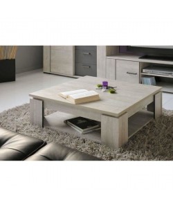 LOFT Table basse carrée style contemporain décor bois gris  L 86 x l 86 cm