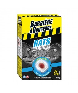 BARRIERE A RONGEURS Appât sur céréales pour rats  Spécial lieux secs  150 g