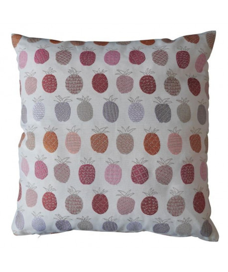 O\'CBO Coussin déhoussable TROPIC ANANAS 42x42 cm  Rose et gris