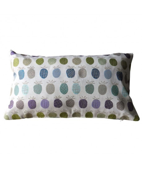 O\'CBO Coussin déhoussable TROPIC ANANAS 30x50 cm  Violet, vert et beige