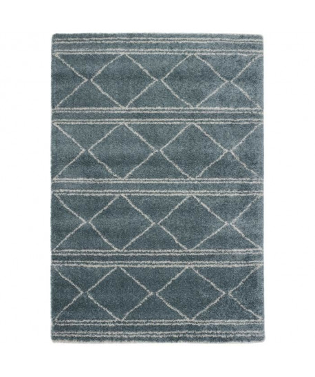 Tapis de salon Wool style ethnique 160x230 cm bleu