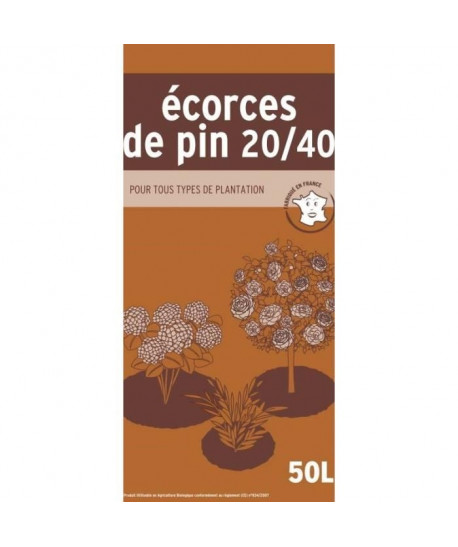 Ecorces de pin 20 / 40 pour tous types de plantation  50L