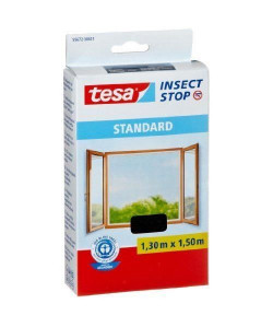 TESA Moustiquaire Standard pour fenetre  1,3 m x 1,5 mm  Noir