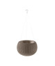 Pot de fleur aspect tricot  avec suspensions 36cm  Chocolat