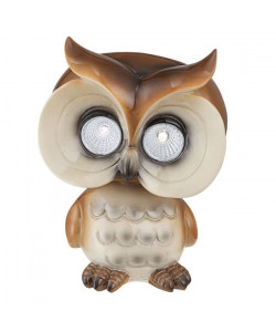 Globo Lighting Hibou solaire  Plastique marron  Plastique translucide  IP44