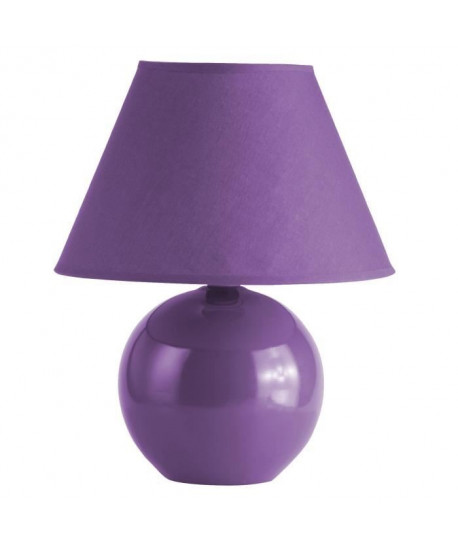 Lampe a poser/chevet Prime hauteur 23 cm Ř20 cm E14 40W violet