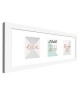 Cadre multivue  3 vues  20x50 cm  Blanc mat  MDF  Moulure 2,8 cm