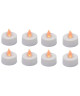 GRUNDIG Lot de 8 Bougies chauffeplat a piles avec flamme LED vacillante  3,7x3,7x3,7 cm  Blanc