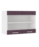 ULTRA Meuble haut vitre de cuisine L 80 cm  Aubergine mat